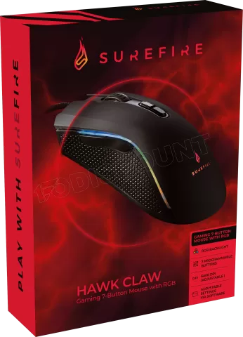 Photo de Souris filaire Gamer Verbatim SureFire Hawk Claw RGB (Noir)