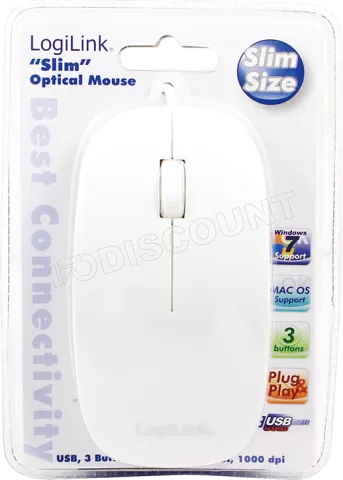 Photo de Souris filaire LogiLink ID0062 Slim (Blanc)