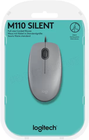 Photo de Souris filaire Logitech M110 Silent (Gris)