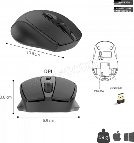 Photo de Souris sans fil Advance Feel (Noir)