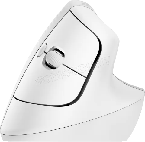 Photo de Souris sans fil Bluetooth ergonomique verticale Logitech Lift pour droitier (Blanc)