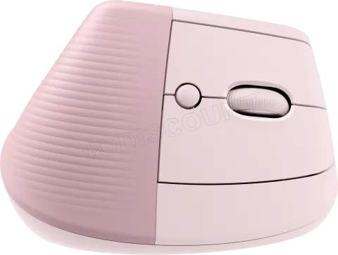 Photo de Souris sans fil Bluetooth ergonomique verticale Logitech Lift pour droitier (Rose)