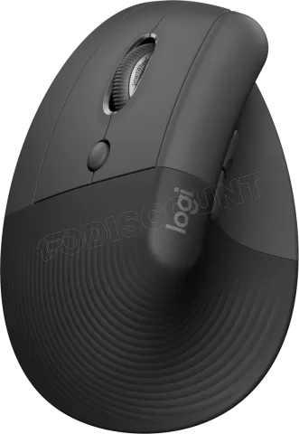 Photo de Souris sans fil Bluetooth ergonomique verticale Logitech Lift pour gaucher (Noir)