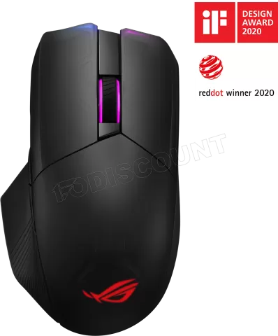 Photo de Souris sans fil Bluetooth Gamer Asus Rog Chakram RGB (Noir)