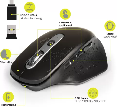 Photo de Souris sans fil Bluetooth Port Designs Combo Expert Silent Click (Noir)