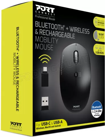 Photo de Souris sans fil Bluetooth Port Designs Combo Pro Silent Click (Noir)