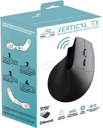 Photo de Souris sans fil ergonomique Advance Vertical FX (Noir)