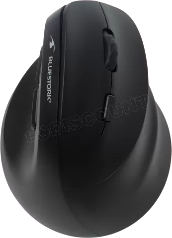 Photo de Souris sans fil ergonomique Bluestork Ergo Lumi pour droitier (Noir)