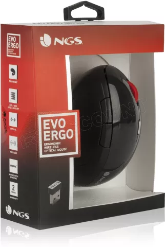 Photo de Souris sans fil ergonomique NGS Evo Ergo (Noir)