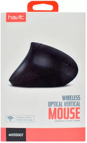 Photo de Souris sans fil ergonomique verticale Havit MS550GT (Noir)