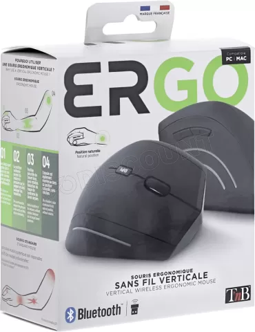 Photo de Souris sans fil ergonomique verticale T'nB Ergo (Noir)