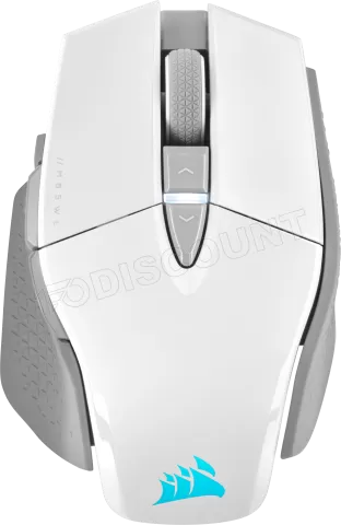 Photo de Souris sans fil Gamer Corsair M65 Ultra RGB (Blanc/Argent)