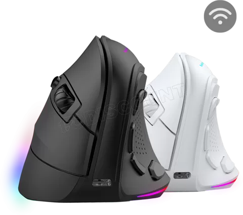 Photo de Souris sans fil Gamer ergonomique verticale Mars Gaming MM-SK RGB (Noir)