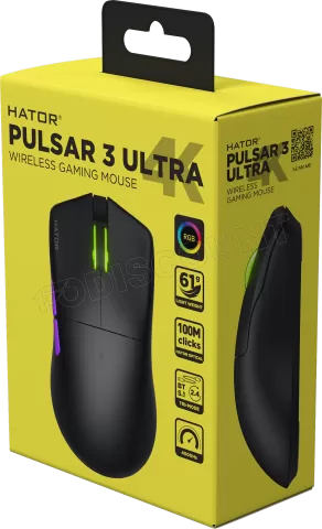 Photo de Souris sans fil Gamer Hator Pulsar 3 Ultra RGB (Noir)