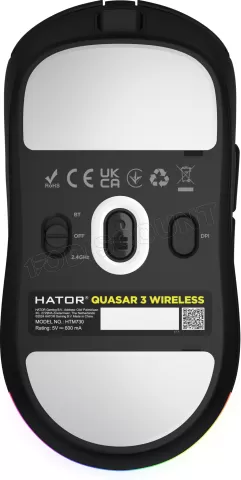 Photo de Souris sans fil Gamer Hator Quasar 3 (Noir)