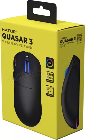 Photo de Souris sans fil Gamer Hator Quasar 3 (Noir)