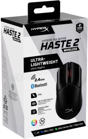 Photo de Souris sans fil Gamer HyperX Pulsefire Haste 2 RGB (Noir)