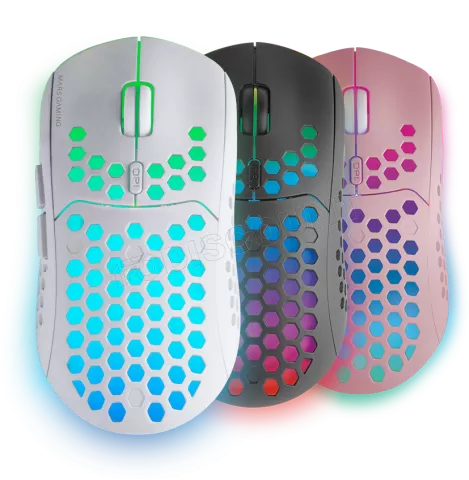 Photo de Souris sans fil Gamer Mars Gaming MMW3 RGB (Blanc)