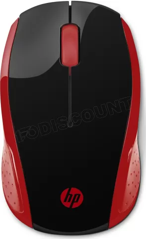 Photo de Souris sans fil HP 200 (Noir/Rouge)