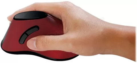 Photo de Souris sans fil LogiLink verticale pour droitier (Noir/Rouge)