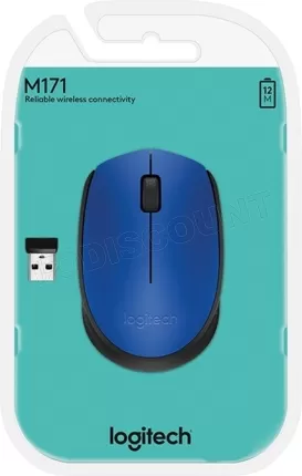Photo de Souris sans fil Logitech Cordless Laser M171 (Noir/Bleu)