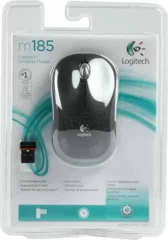 Photo de Souris sans fil Logitech Cordless Laser M185 (Gris)