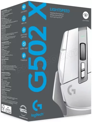 Photo de Souris sans fil Logitech G502 X Lightspeed (Blanc)