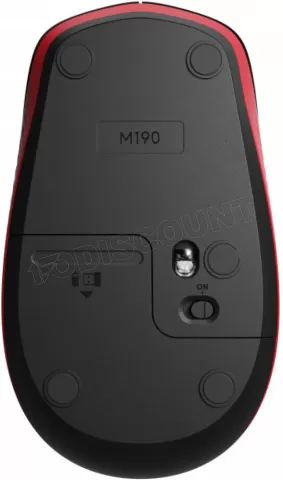 Photo de Souris sans fil Logitech M190 (Noir/Rouge)