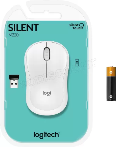 Photo de Souris sans fil Logitech M220 Silent (Blanc)