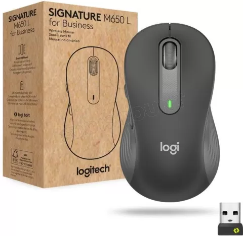 Photo de Souris sans fil Logitech Signature M650 L (Noir/Gris)