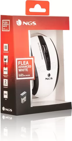 Photo de Souris sans fil NGS Flea Advanced (Noir/Blanc)