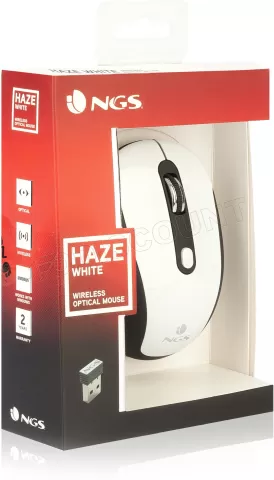 Photo de Souris sans fil NGS Haze (Noir/Blanc)