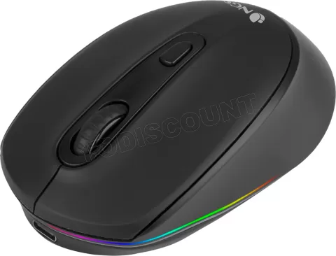 Photo de Souris sans fil rechargeable NGS Led Smog-RB Multimode (2.4Ghz+Bluetooth) (Noir)