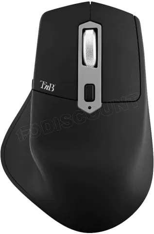 Photo de Souris sans fil semi-ergonomique T'nB Dual Connect iClick (Noir)