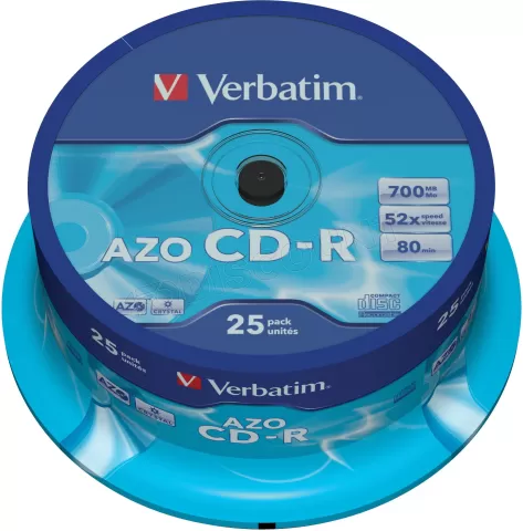 Photo de Spindle de 25 CD-R imprimables Verbatim Azo - 700Mo
