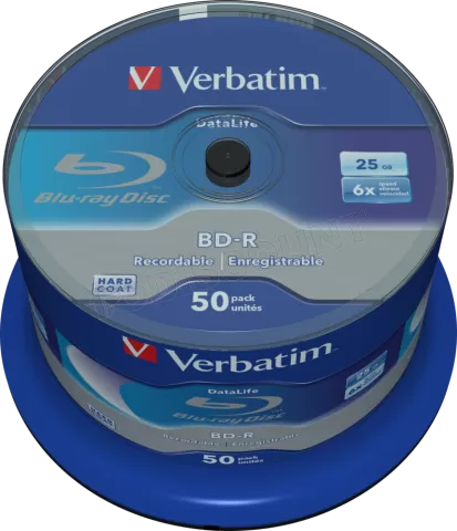 Photo de Spindle de 50 BluRay BD-R SL Verbatim Datalife - 25Go