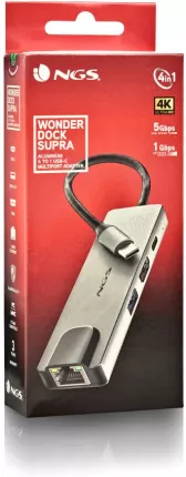 Photo de Station d'accueil portable USB-C 3.0 NGS Wonder Dock Supra (Gris)