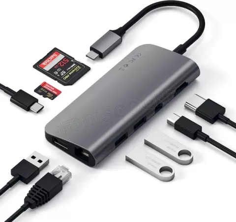 Photo de Station d'accueil portable USB-C 3.0 Satechi Multimedia Adapter (Gris)