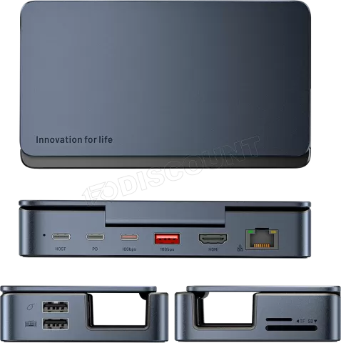 Photo de Station d'accueil portable USB-C Vention Gaming 9en1 (Gris)