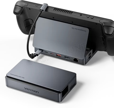 Photo de Station d'accueil portable USB-C Vention Gaming 9en1 (Gris)