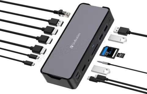 Photo de Station d'accueil portable USB-C Verbatim Pro CDS-15 (Gris)