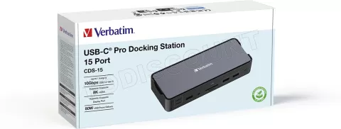 Photo de Station d'accueil portable USB-C Verbatim Pro CDS-15 (Gris)