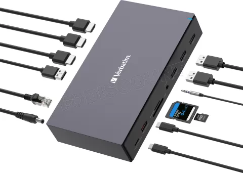 Photo de Station d'accueil portable USB-C Verbatim Pro CDS-17 (Noir)
