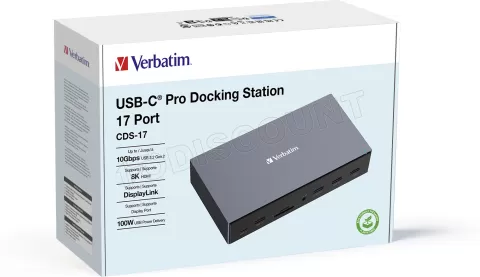 Photo de Station d'accueil portable USB-C Verbatim Pro CDS-17 (Noir)