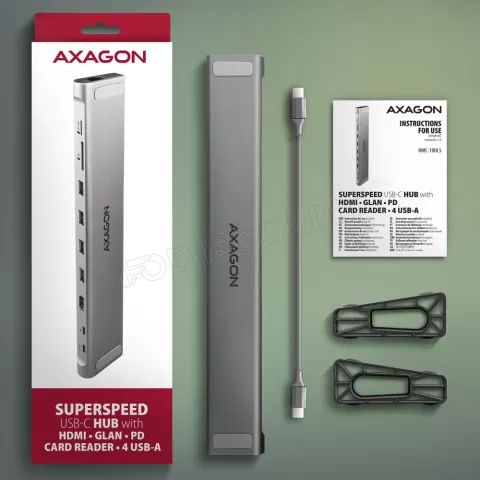 Photo de Station d'accueil USB-C 3.2 Axagon HMC-10HLS (Gris)