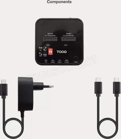 Photo de Station d'accueil USB-C 3.2 TooQ TQDS-201B pour x 2 Nvme (Noir)