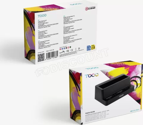 Photo de Station d'accueil USB-C 3.2 TooQ TQDS-502B pour x2 Nvme + x1 Sata (Noir)