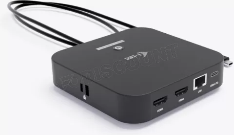 Photo de Station d'accueil USB-C I-Tec Dual Docking Station avec alimentation 100W (Noir)