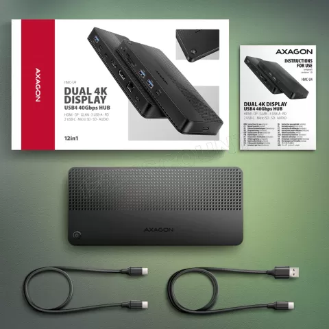 Photo de Station d'accueil USB4 Axagon HMC-U4 (Noir)