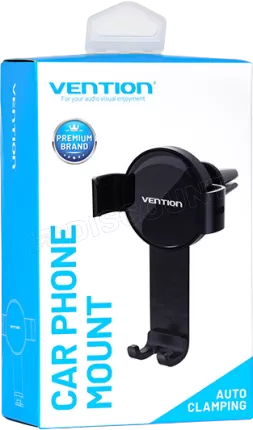 Photo de Support de téléphone à pince pour voiture Vention (Noir)